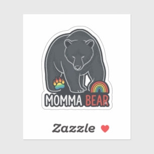 Momma Bear Rainbow Vintage Engraving Shirt Design 