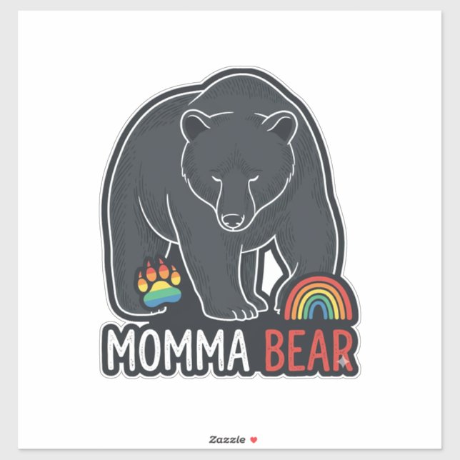 Momma Bear Rainbow Vintage Engraving Shirt Design  (Sheet)