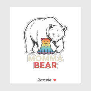 Momma Bear Rainbow Vintage Engraving Shirt Design_