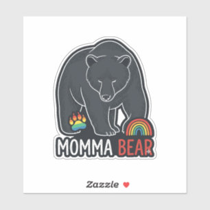 Momma Bear Rainbow Vintage Engraving Shirt Design 