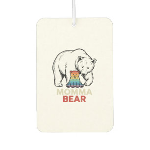 Momma Bear Rainbow Vintage Engraving Shirt Design_ Air Freshener
