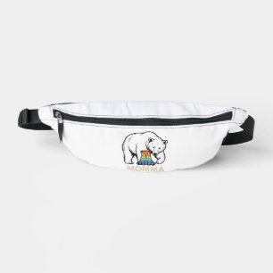 Momma Bear Rainbow Vintage Engraving Shirt Design_ Fanny Pack
