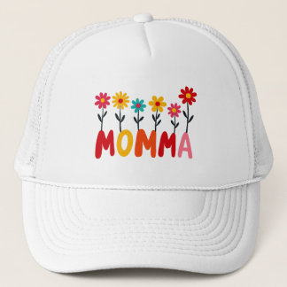 MOMMA Bloom – Whimsical Floral Hand-Drawn Art Trucker Hat