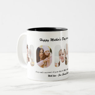 Momma Custom Word Photo Collage Mother's Day Two-Tone Coffee Mug