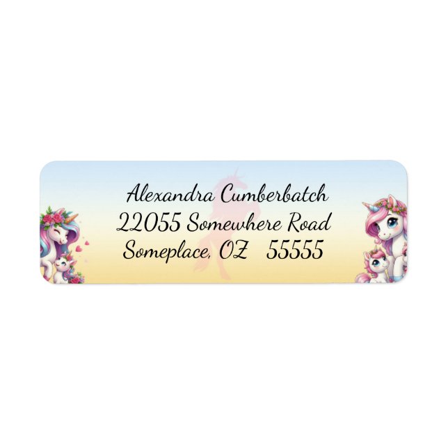 Momma et bébé Pastel Unicorns (Devant)