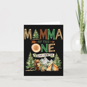Momma of the one happy camper 1st birthday camping card