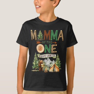 Momma of the one happy camper 1st birthday camping T-Shirt