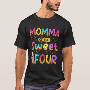 Momma Of The Sweet Four 4Th Birthday Girl Ice Crea T-Shirt