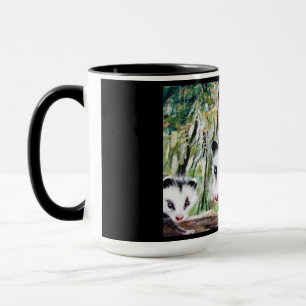 Momma Opossum and Babies Mugs