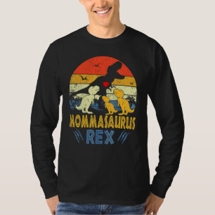 Momma Saurus Rex Dinosaur Momma 3 Kids Family Matc T-Shirt