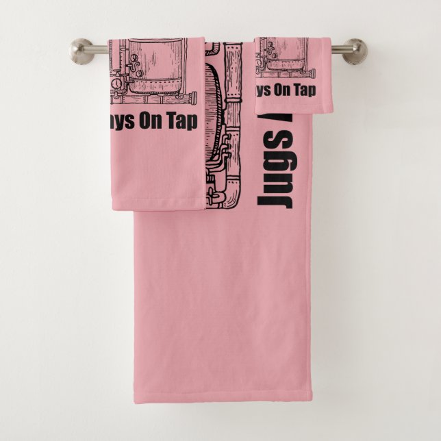 Momma's Boobery Jugs Always On Tap Bath Towel Set (Insitu)