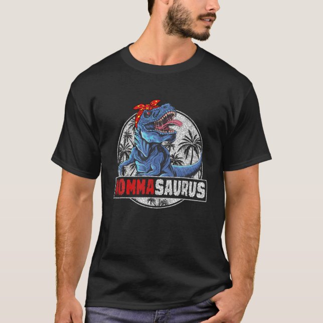 Mommasaurus T Rex Dinosaur Family Matching T-Shirt (Front)