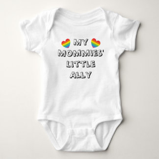 Mommies' Ally Rainbow Hearts Two Moms Cute Pride   Baby Bodysuit