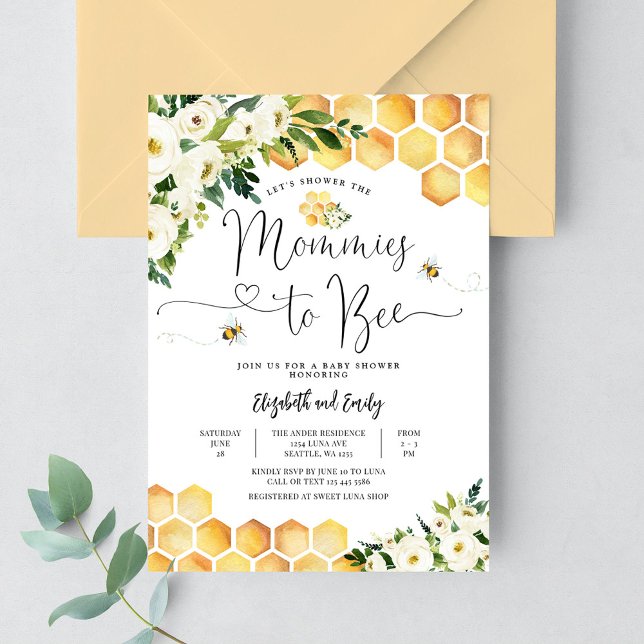 Mommies to Bee Gender Neutral Baby Shower Invitation (Creator Uploaded)