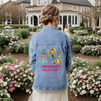 Mommin' Like It's 1999 - Funny Y2K/90s Aesthetic Denim Jacket