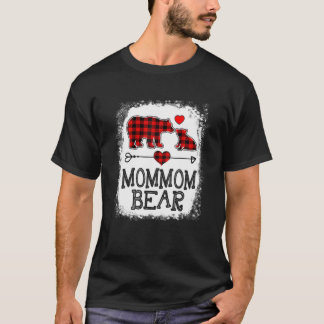 Mommom Bear Christmas Pajama Red Plaid Buffalo Fam T-Shirt
