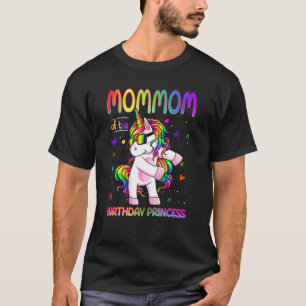 Mommom Of The Birthday Princess Girl Flossing Unic T-Shirt