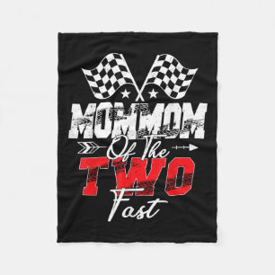 Mommom Of The Two Fast Second Birthday Racing Car Fleece Blanket