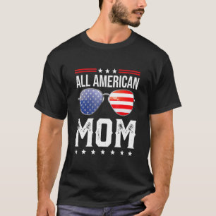Mommy 4th Of July Womens All American Mom Us Flag T-Shirt