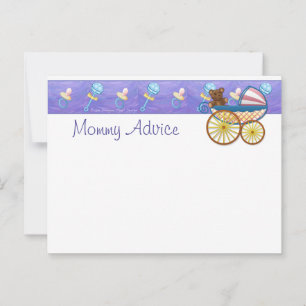 Mommy Advice PostCard with Salmon Pink Chevron