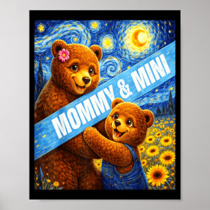 Mommy & mini cute bear matching mother’s day poster