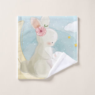 Mommy And Baby Bunny   Gift For Kids Wash Cloth