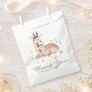 Mommy and Baby Deer Forest Baby Shower Thank You Favour Bag