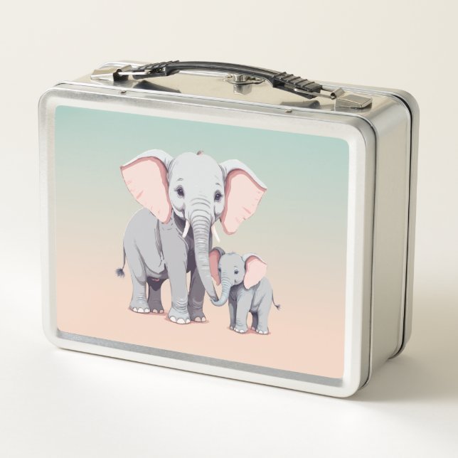 Mommy and baby elephant lunchbox (Back)