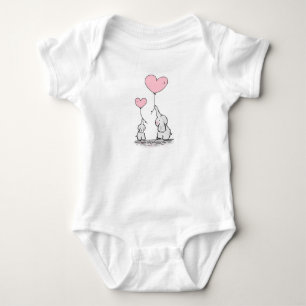 Mommy and Baby Elephant One-Piece Baby Clothes Bodysuit