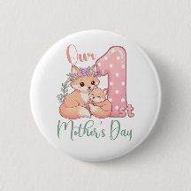 Mommy and Baby Fox Pink 1st Mothers Day