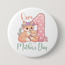 Mommy and Baby Fox Pink 1st Mothers Day