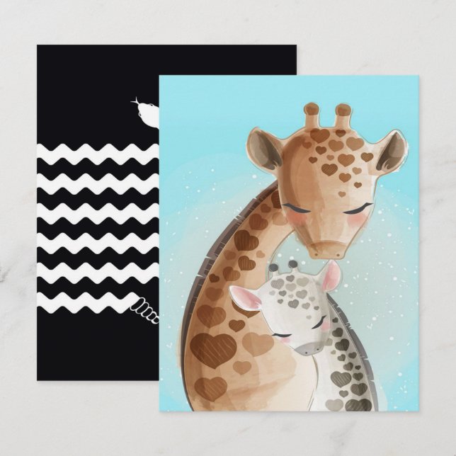 Mommy and baby giraffe| Cute gifts for Mom Invitation (Front/Back)