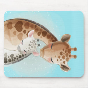 Mommy And Baby Giraffe   Gift For Baby Mouse Pad