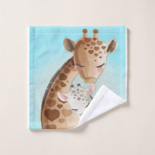Mommy And Baby Giraffe   Gift For Baby Wash Cloth