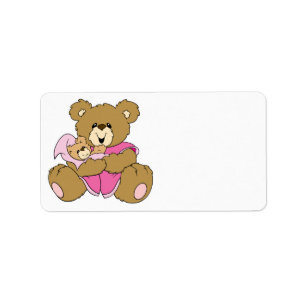 Mommy and Baby Girl Bear Label
