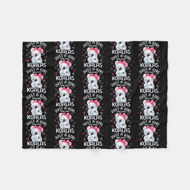 Mommy and Baby Koala Just A Girl Who Loves Koalas Fleece Blanket (Front (Horizontal))