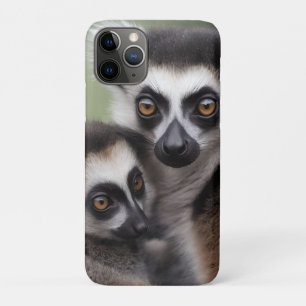 Mommy And Baby Lemur Cuddling, iPhone 11 Pro Case
