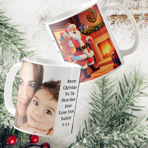Mommy And Baby Photo   Santa Delivering Presents Coffee Mug