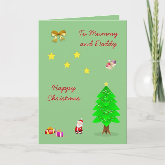 Mommy and Daddy Christmas Holiday Card (Front)