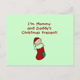 Mommy and Daddy's Christmas Present Holiday Postcard