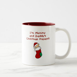 Mommy and Daddy's Christmas Present Two-Tone Coffee Mug