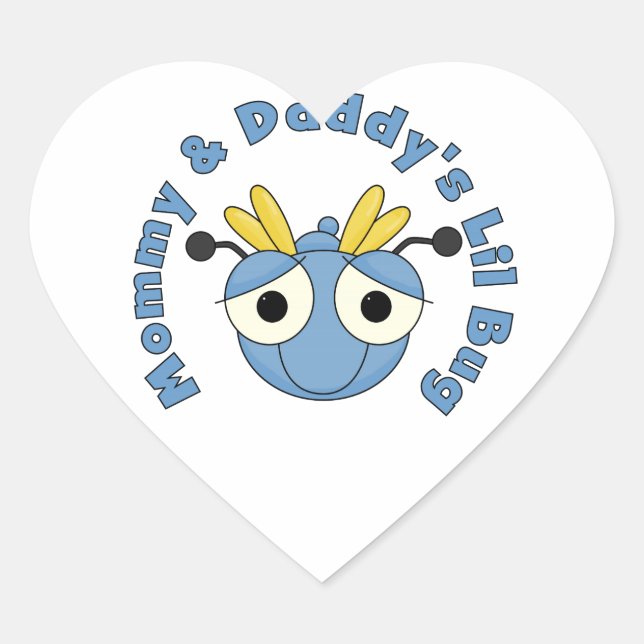 Mommy and Daddy's Lil Bug Heart Sticker (Front)