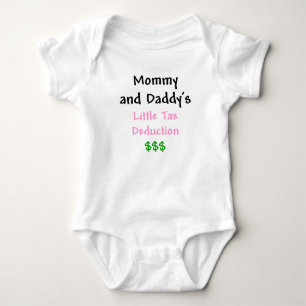 Mommy and Daddys Little Tax Deduction Pink Baby Bodysuit