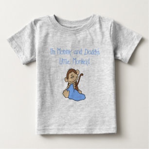 Mommy and Daddy's Monkey -Blue Tshirts and Gifts
