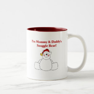 Mommy and Daddy's Snuggle Bear Tshirts and Gifts Two-Tone Coffee Mug