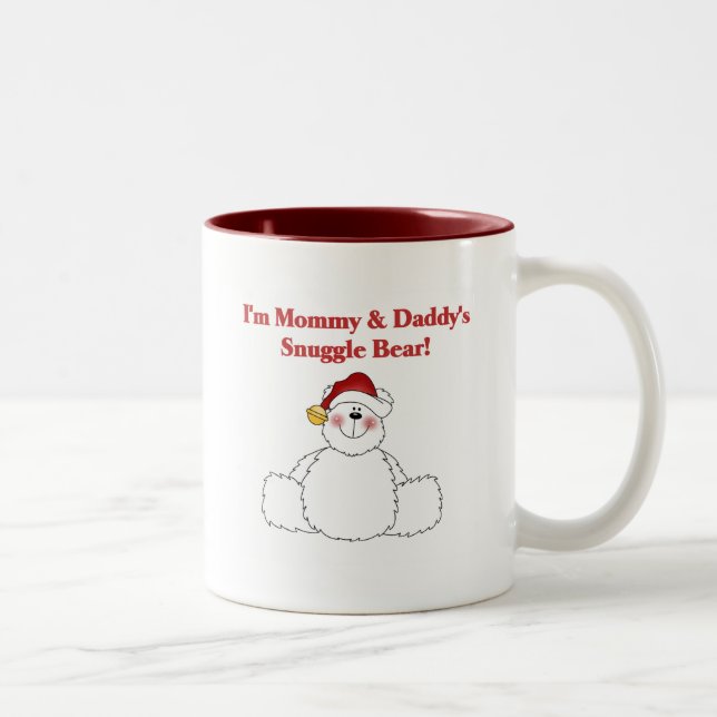 Mommy and Daddy's Snuggle Bear Tshirts and Gifts Two-Tone Coffee Mug (Right)