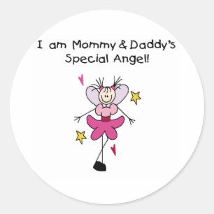 Mommy and Daddy's Special Angel Classic Round Sticker