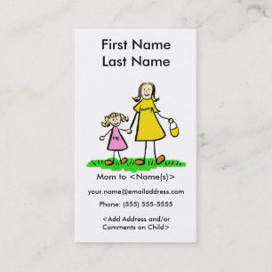 Mommy and Daughter Custom Calling Playdate Cards