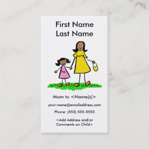 Mommy and Daughter Custom Calling Playdate Cards