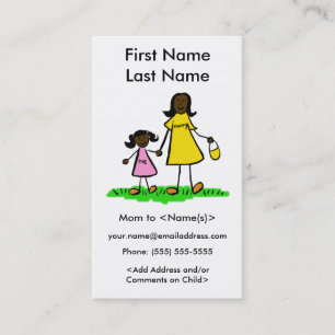 Mommy and Daughter Custom Calling Playdate Cards